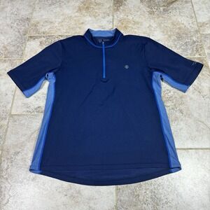 Coolibar Shirt Mens Large Blue UPF 50 Aqua Suntect 1/4 Zip Active Outdoors